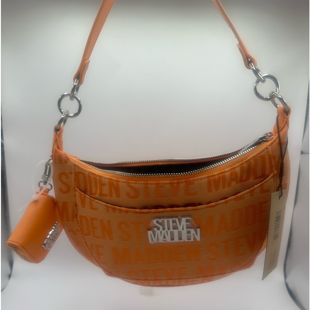 NWT orange canvas Steve Madden shoulder bag with coin pouch